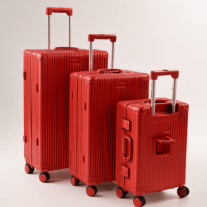 3-in-1 Red Aluminum Luggage Bag