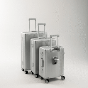 3-in-1 Silver Aluminum Luggage Bag