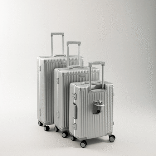3-in-1 Silver Aluminum Luggage Bag