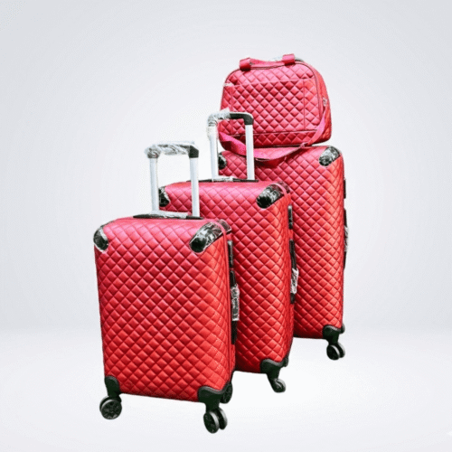 Diamond Quilted 4-in-1 Luggage Bag (Red)