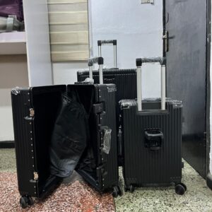 3-in-1 Black Aluminum Luggage Bag