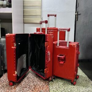 3-in-1 Red Aluminum Luggage Bag
