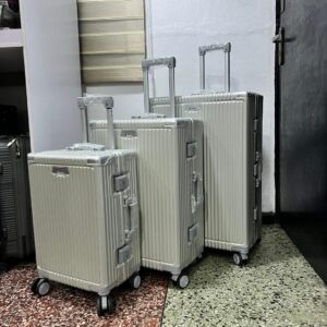 3-in-1 Silver Aluminum Luggage Bag