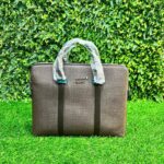 Montblanc Brown Leather Document Briefcase (Graphite Brown) - Image 3