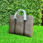 Montblanc Brown Leather Document Briefcase (Graphite Brown)