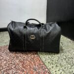 Gucci Luxe Monogram Leather Duffel Bag - Image 4