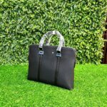 Montblanc Black Leather Document Briefcase - Image 2