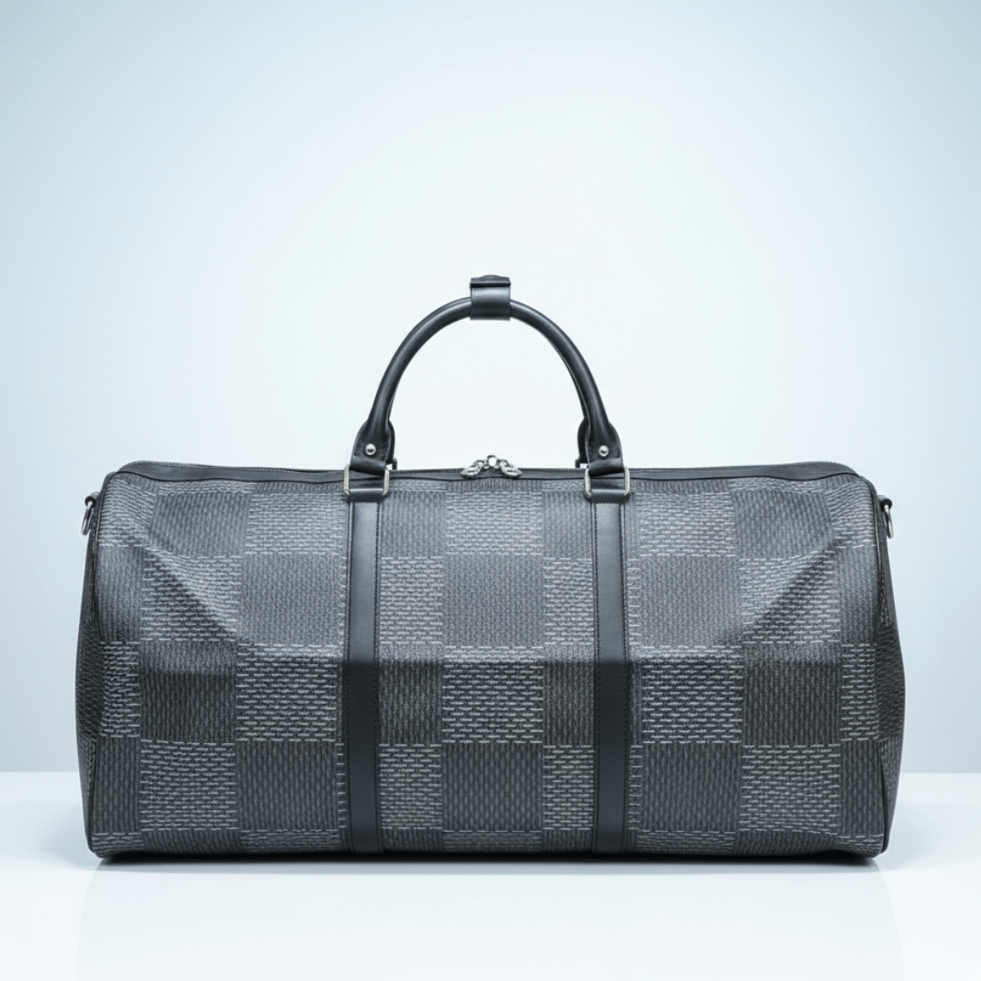 Elan Checkered Duffel Bag (Gray) Elan Checkered Duffel Bag (Gray)