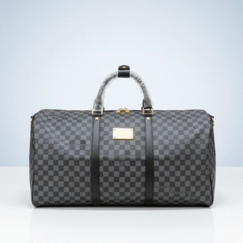 The Luxury Checkered Louis Vuitton Duffle Bag (Black & Gray)