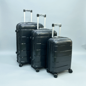 3-In-1 Black AzureStride Unbreakable Luggage Set