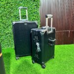 2-In-1 PC Black Aluminum Travel Luggage Set - Image 3