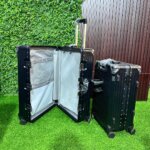 2-In-1 PC Black Aluminum Travel Luggage Set - Image 2
